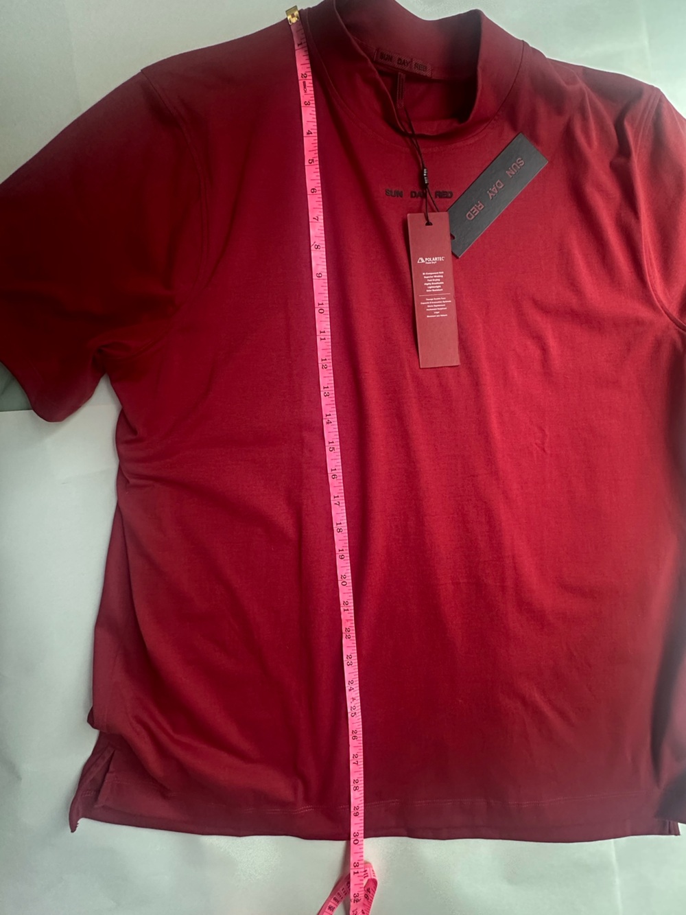 Sun Day Red Fermi Mock Golf Shirt Tiger Woods Polartec Sunday Red Large NWT! - Picture 7 of 9